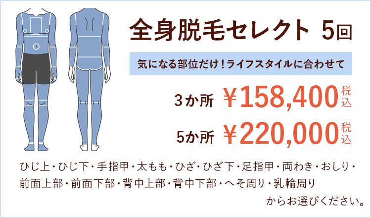 全身脱毛セレクト5回
